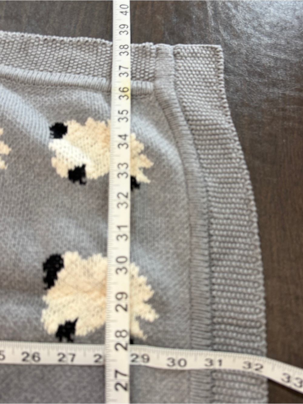 Nicole Miller Gray and White 100% Cotton Baby Sheep Pattern Blanket. 38x32 - Picture 2 of 5